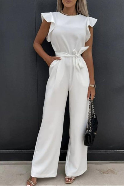 Power Move Ruffle-Sleeve Jumpsuit