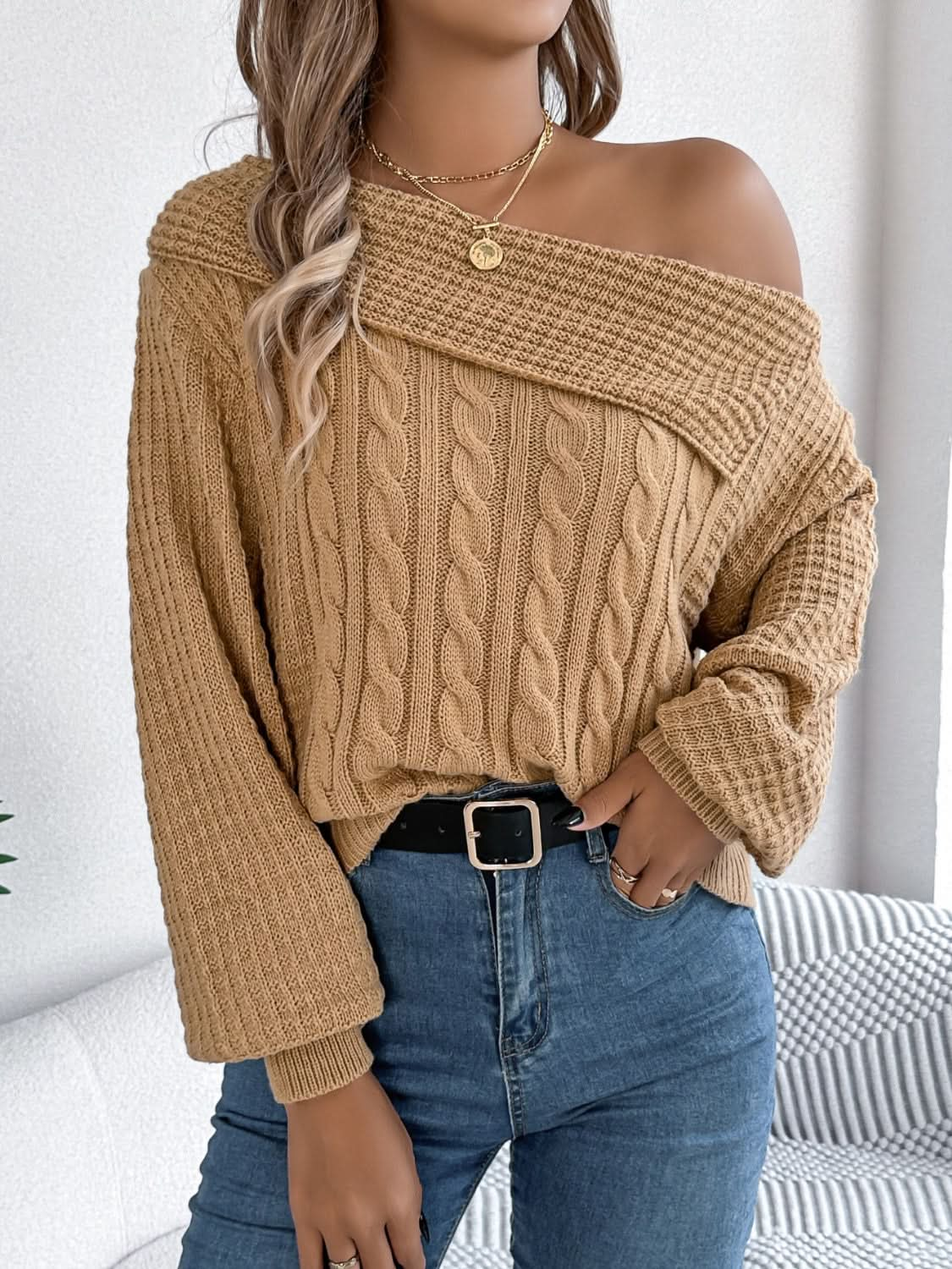 Asymmetrical knit sweater - acrylic