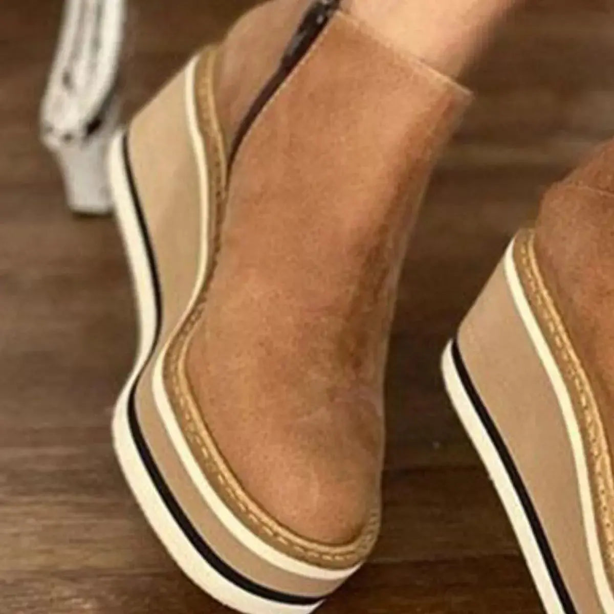 Ankle Wedge Boots with Zipper Simply Love