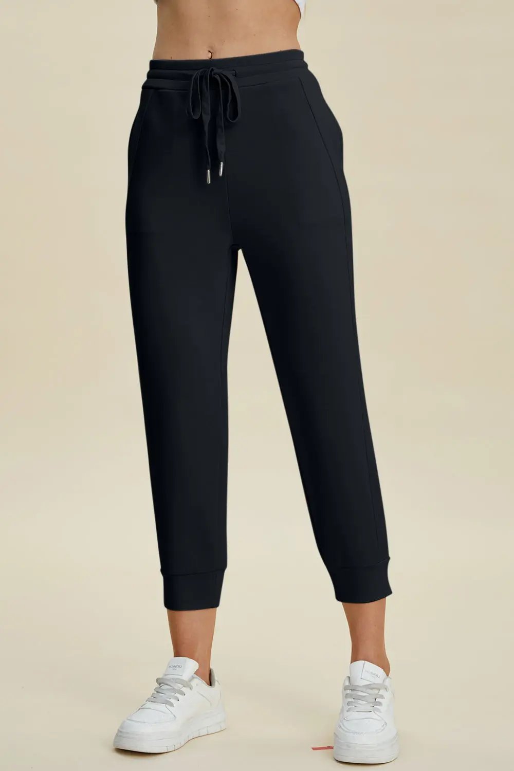 ShopBasicbae: High Waist Cropped Scuba Pants - Love Salve