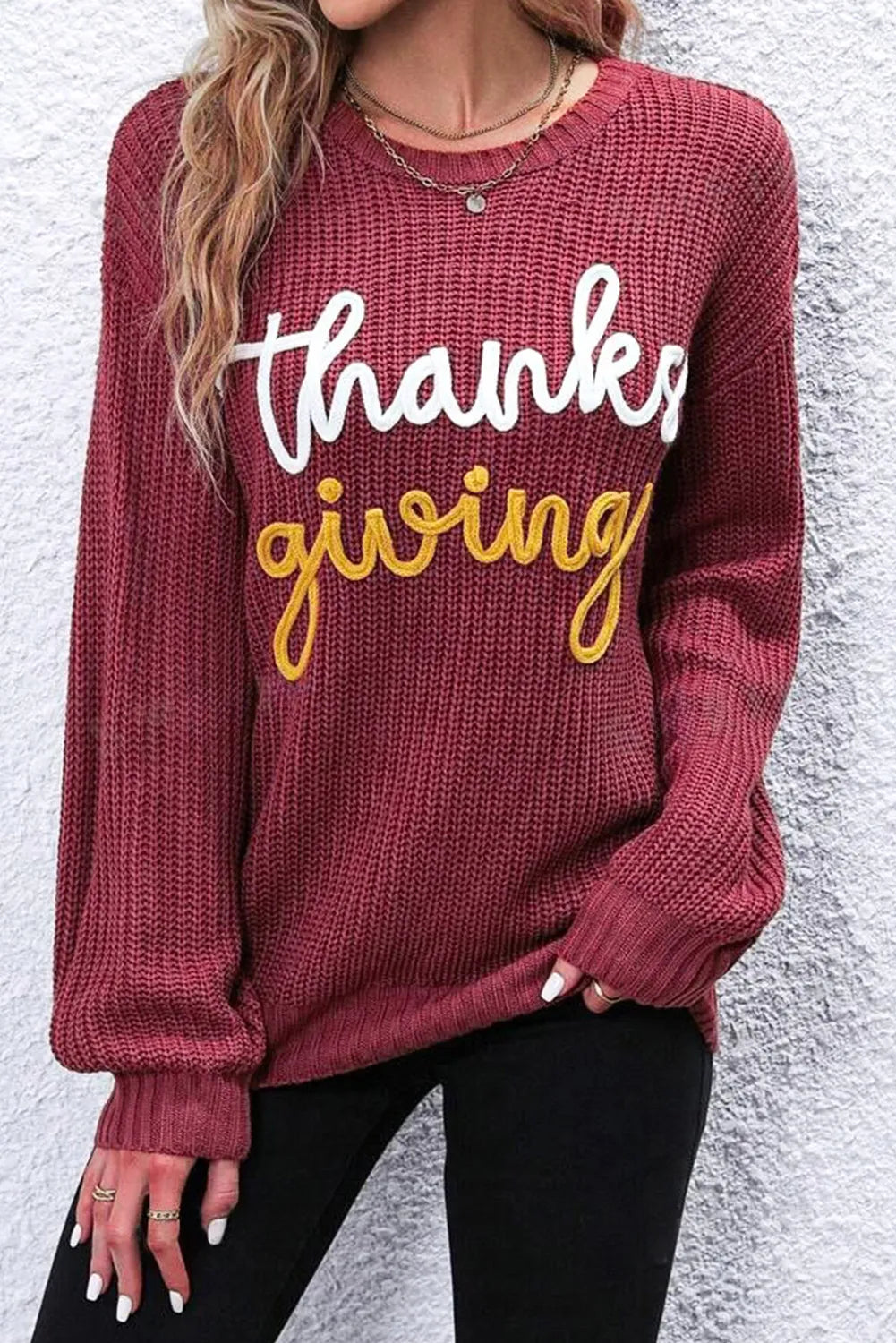 Cozy knit sweater for thanksgiving