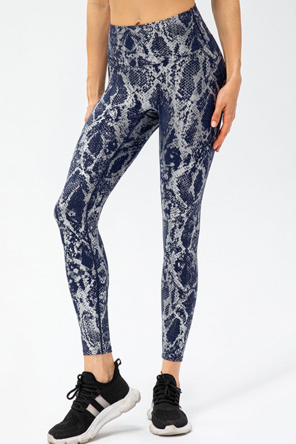 Animal Print Slim Fit Wide Waistband Long Sports Pants.