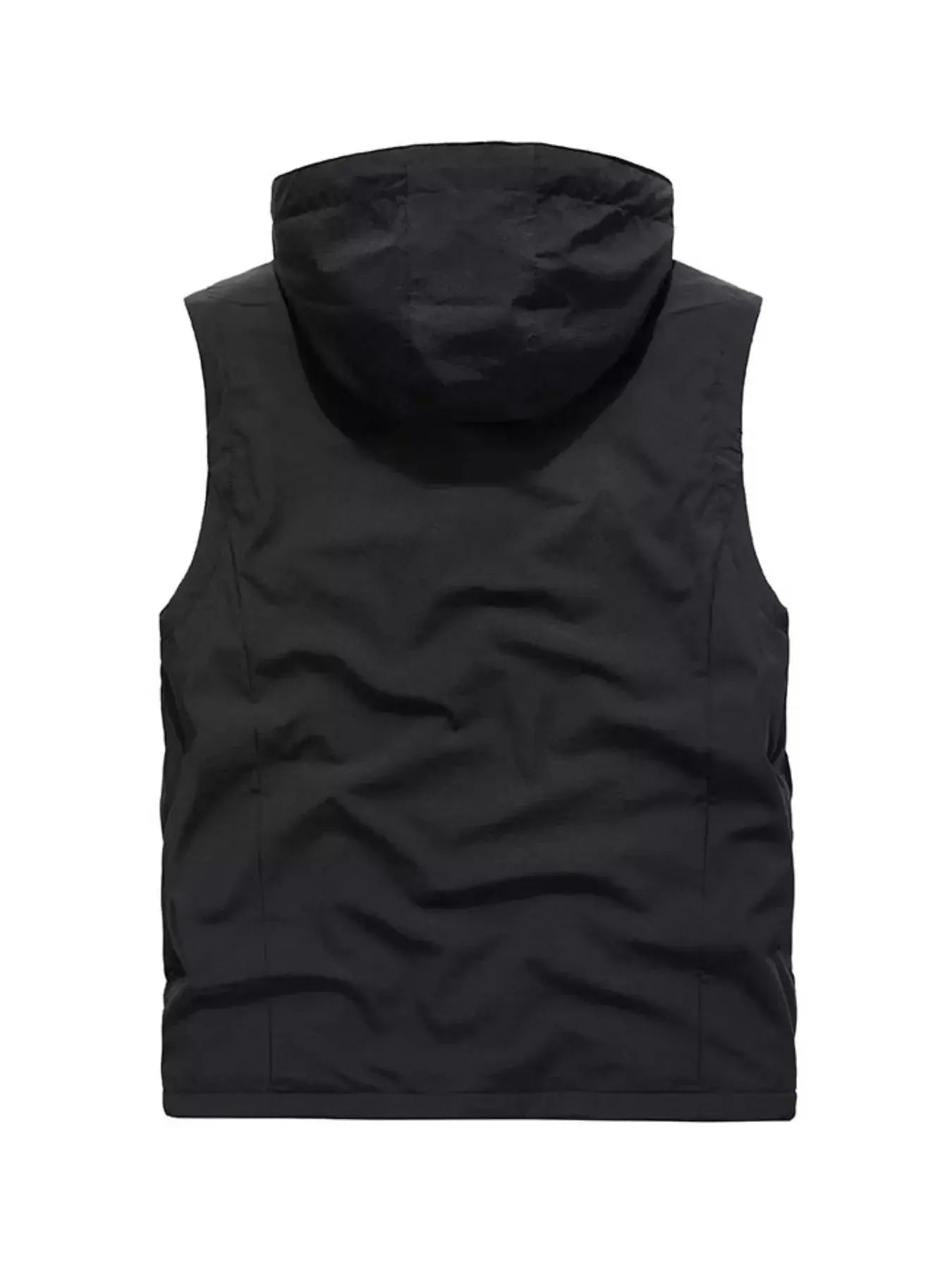 Men's Plus Size Hooded Zip Up Vest Nylon Spandex Lightweight Simply Love