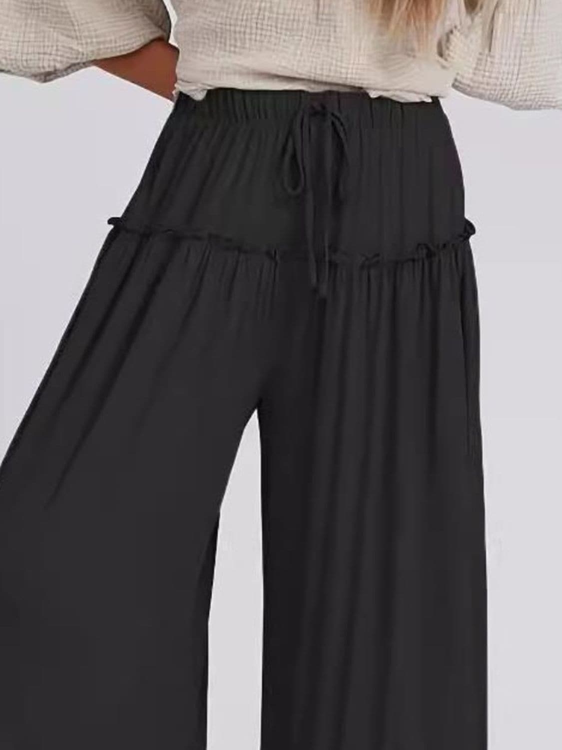 Chic frill wide leg trousers for every occasion