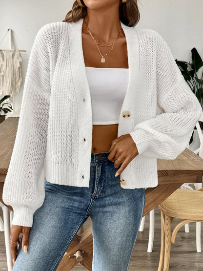 Chic V-neck long sleeve cardigan