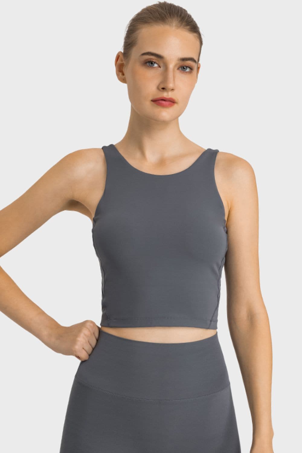 Feel Like Skin Highly Stretchy Cropped Sports Tank.