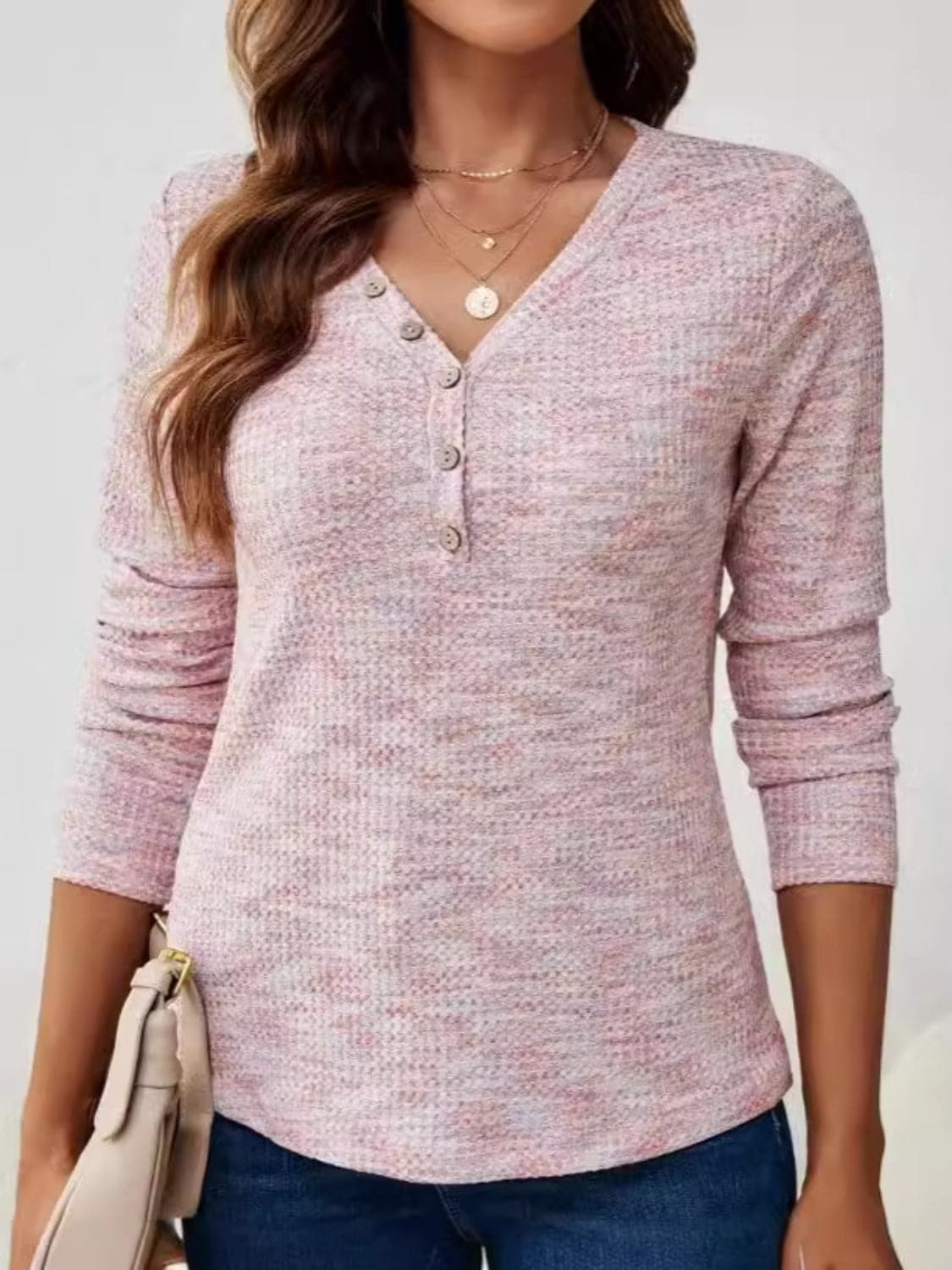 V-Neck Long Sleeve T-Shirt.