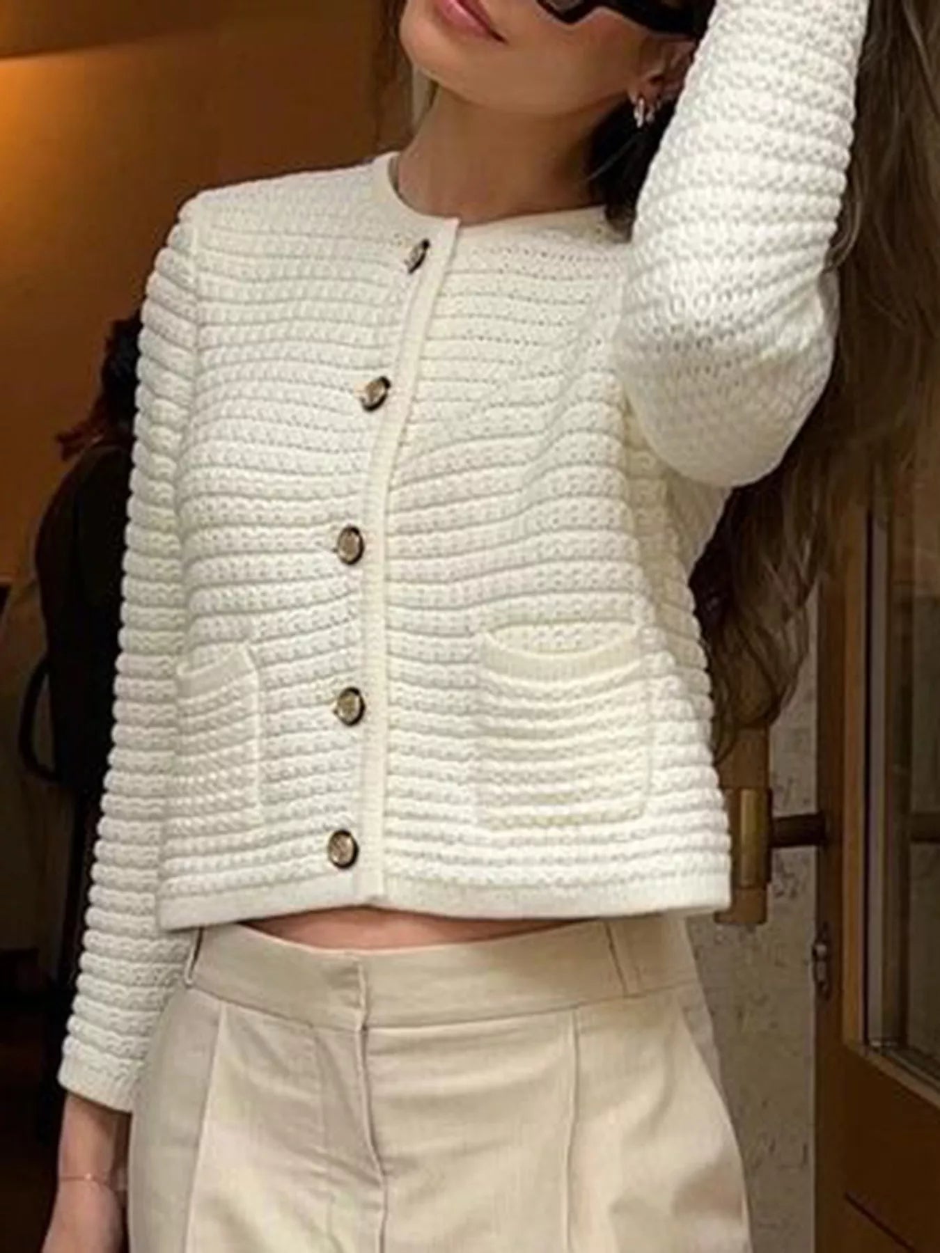 Button-Down Long Sleeve Cardigan Simply Love