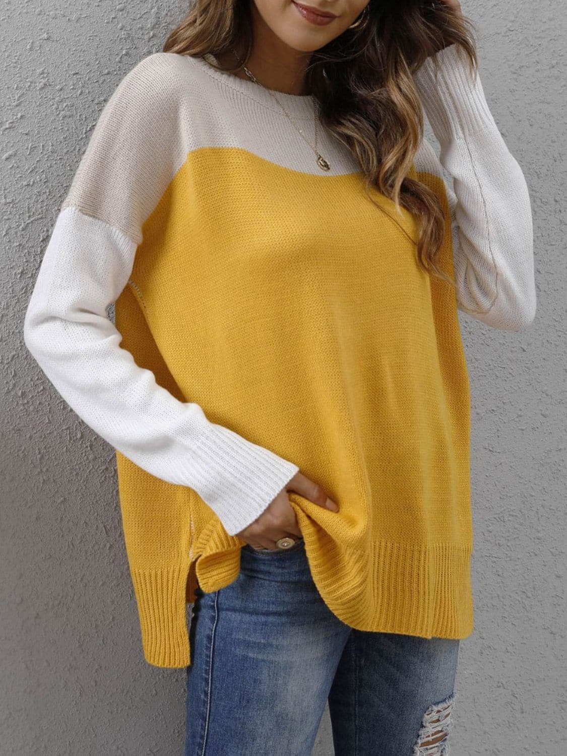 Chic color block sweater for women