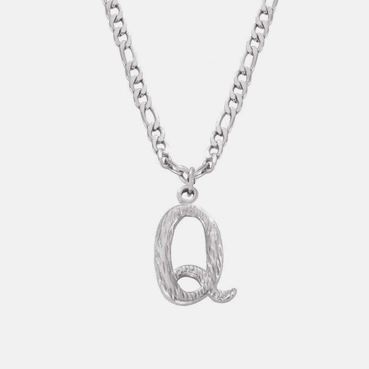 Titanium Steel Letter Pendant Necklace.