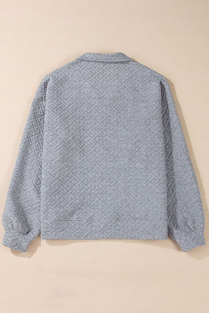 Texture Half Zip Long Sleeve Sweatshirt