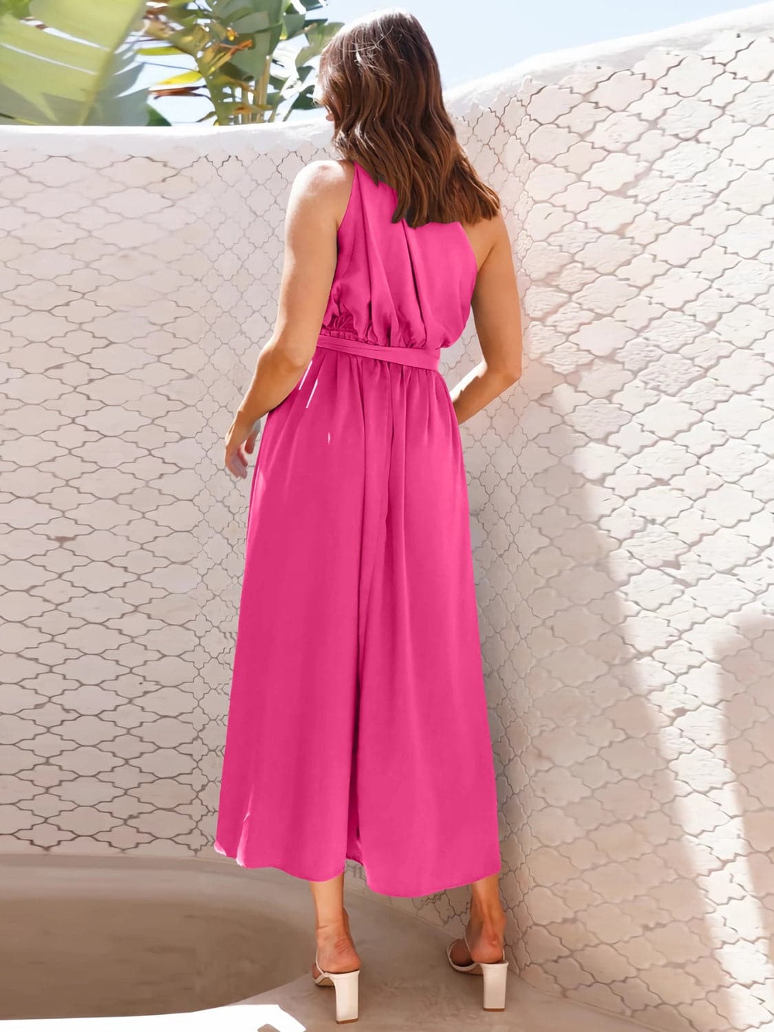 Single Shoulder Midi Dress.