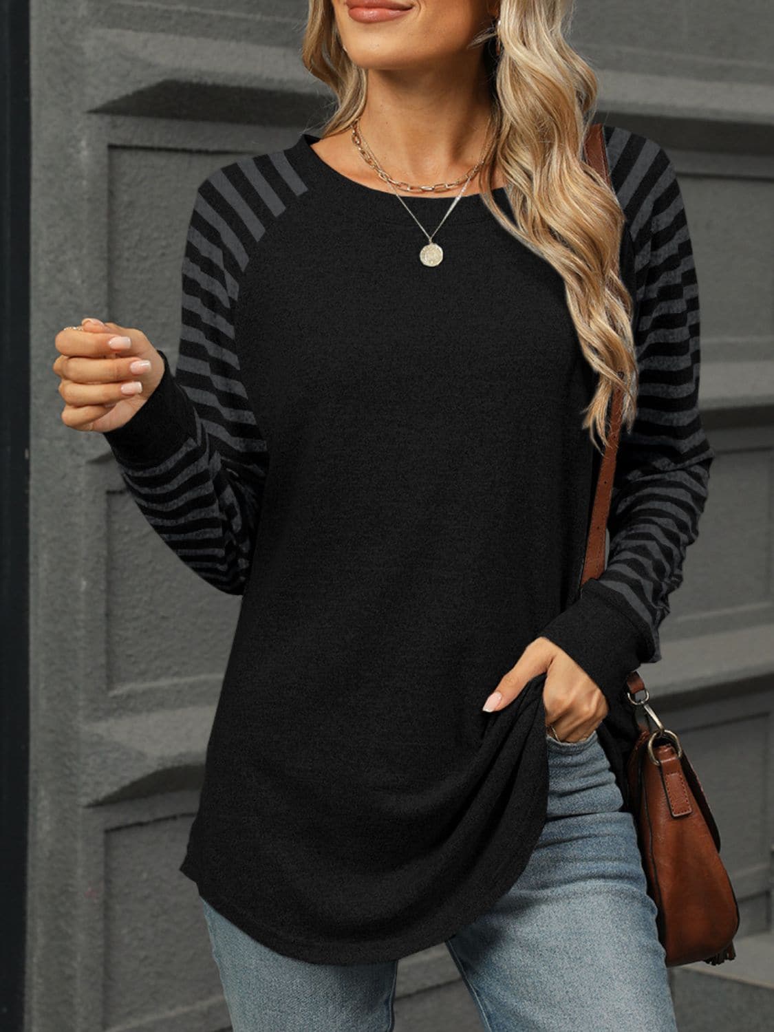 Chic striped long sleeve t-shirt