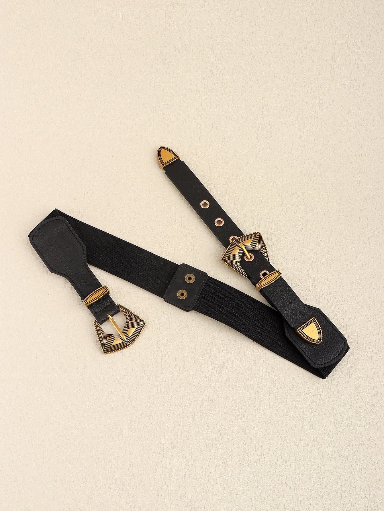 Double Buckle PU Leather Belt.