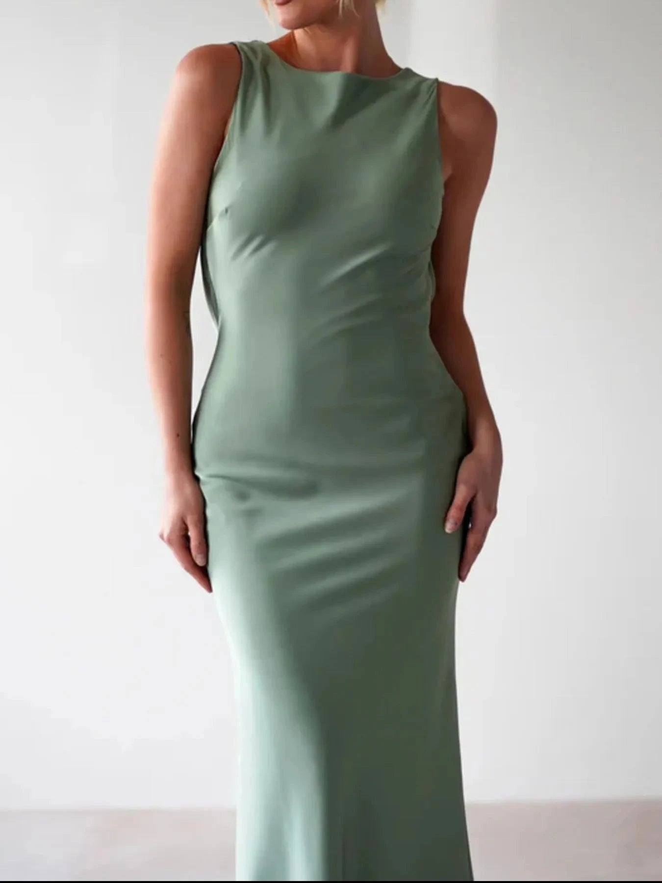 Satin Sleeveless Maxi Dress Coco’s Tee Boutique