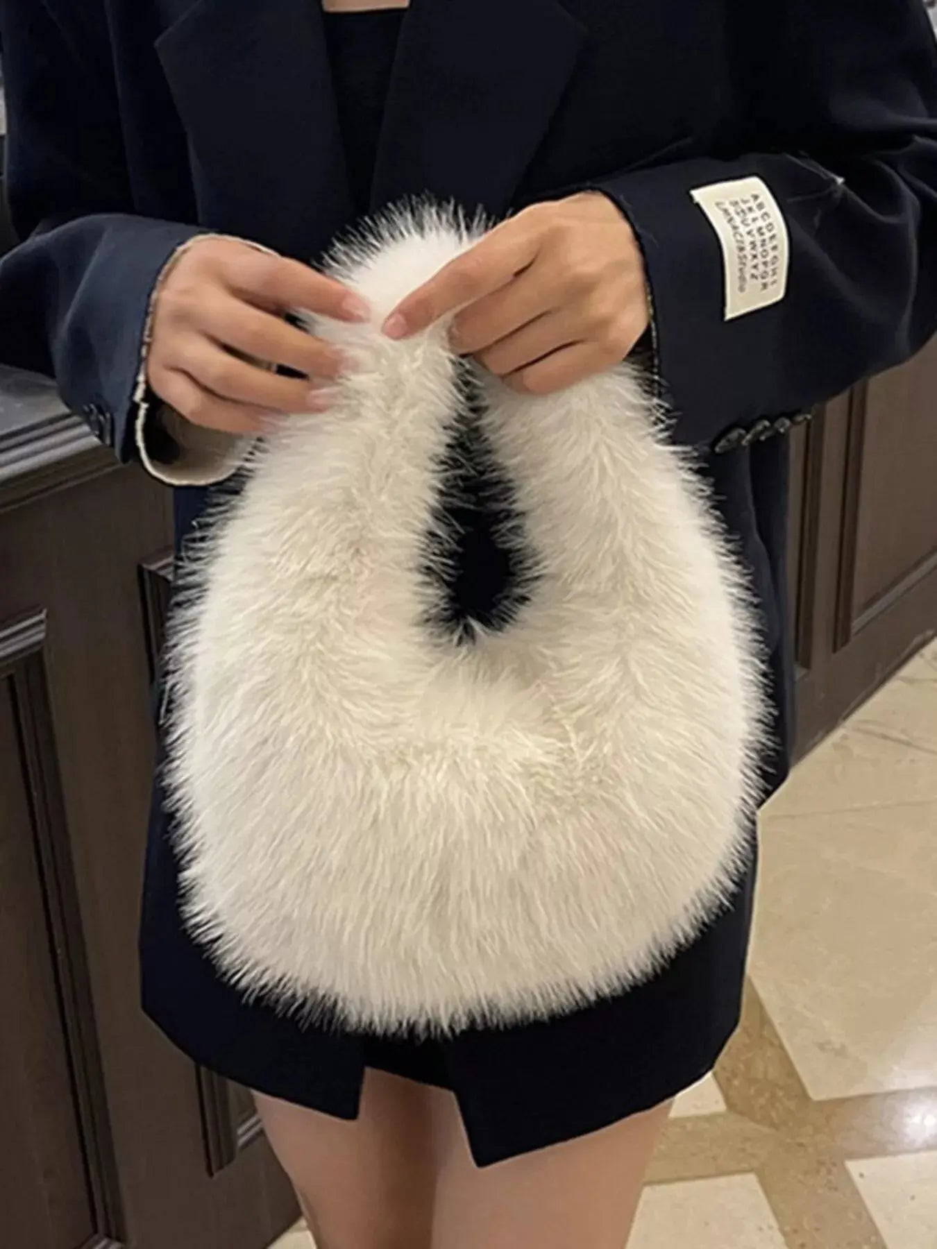 Fluffy Solid Color Handbag Simply Love