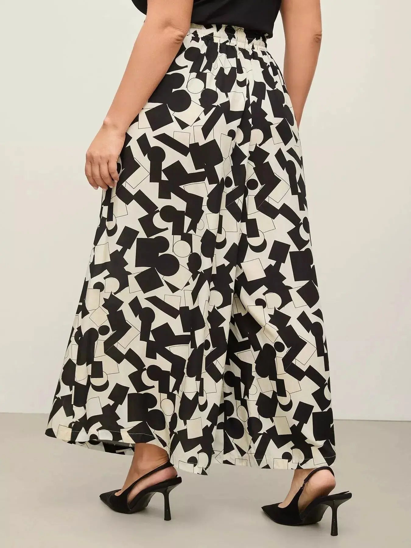 Plus Size Abstract Print Wide Leg Pants Simply Love