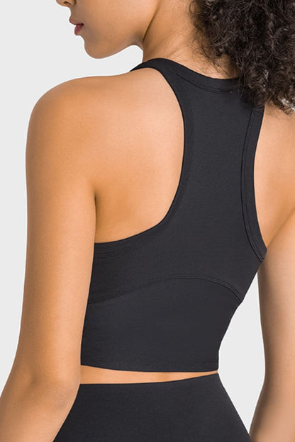 Racerback Cropped Sports Tank.