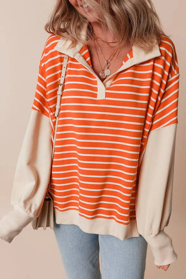 Chic striped long sleeve top