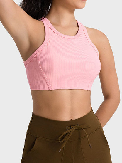 Wide Strap Cropped Sport Tank.