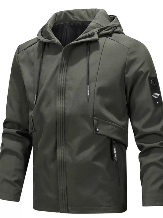 Men's Plus Size Hooded Windproof Casual Jacket Simply Love