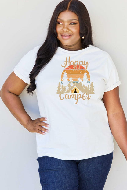 Simply Love Full Size HAPPY CAMPER Graphic T-Shirt.