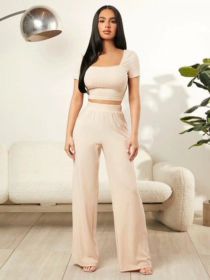 Square Neck Top and Pants Set.