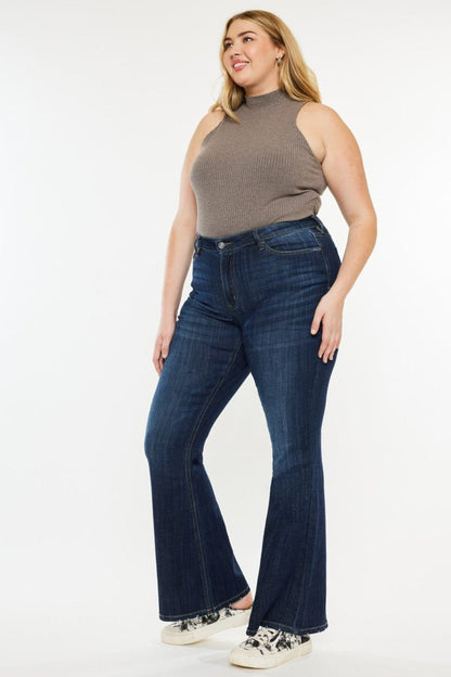 Kancan Full Size Mid Rise Flare Jeans.