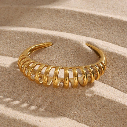 Elegant 18K gold-plated cutout cuff bracelet