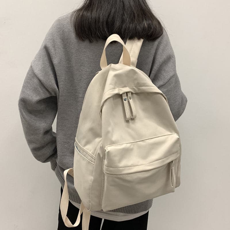 Large cotton zip backpack - stylish everyday bag