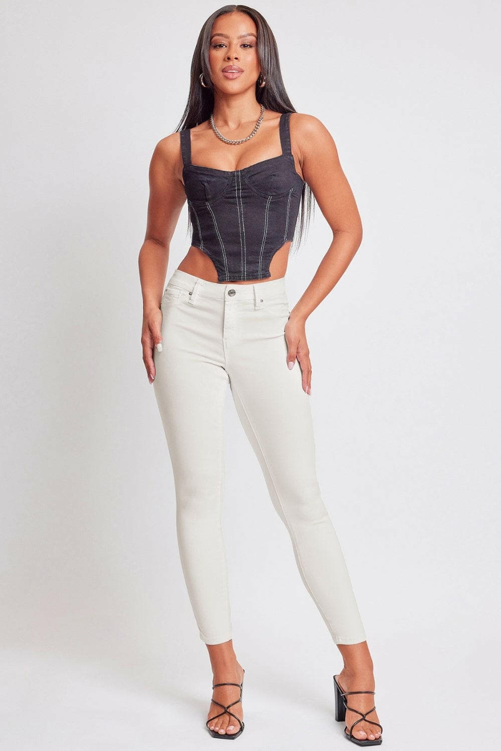 YMI Jeanswear Hyperstretch Mid-Rise Skinny Jeans.