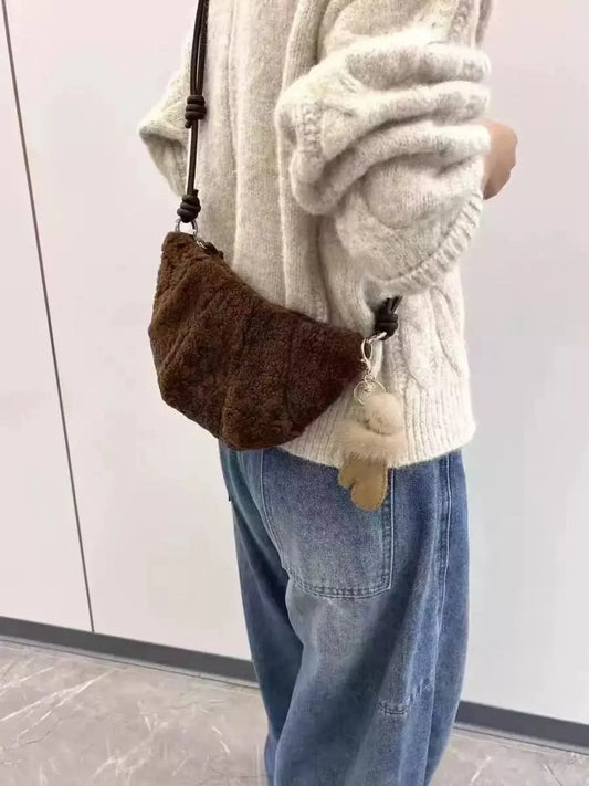 Knot Strap Furry Crossbody Bag Simply Love