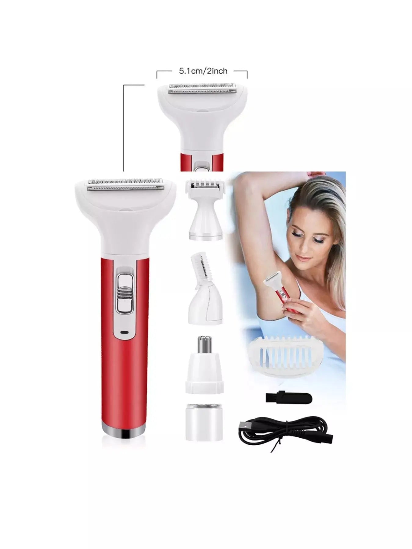 5-in-1 Rechargeable Painless Hair Removal Epilator Simply Love