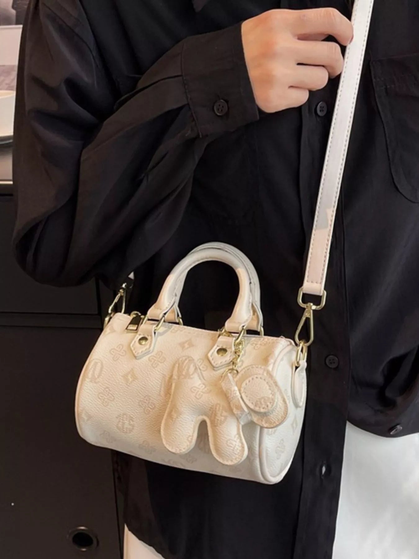 Barrel Crossbody Bag with Charm Simply Love