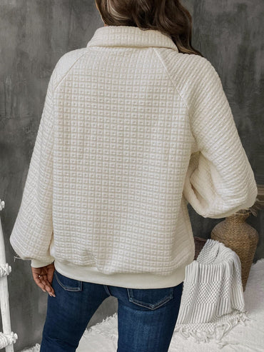 Chic button-down long sleeve sweatshirt