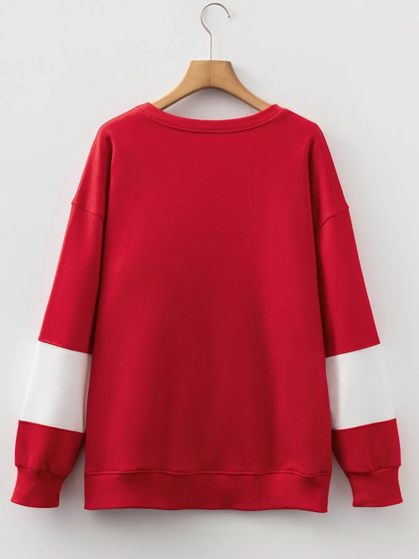 Colorblock Drop Shoulder Baggy Sweatshirt Simply Love