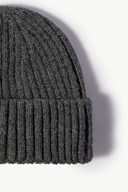 Rib-Knit Cuff Beanie.