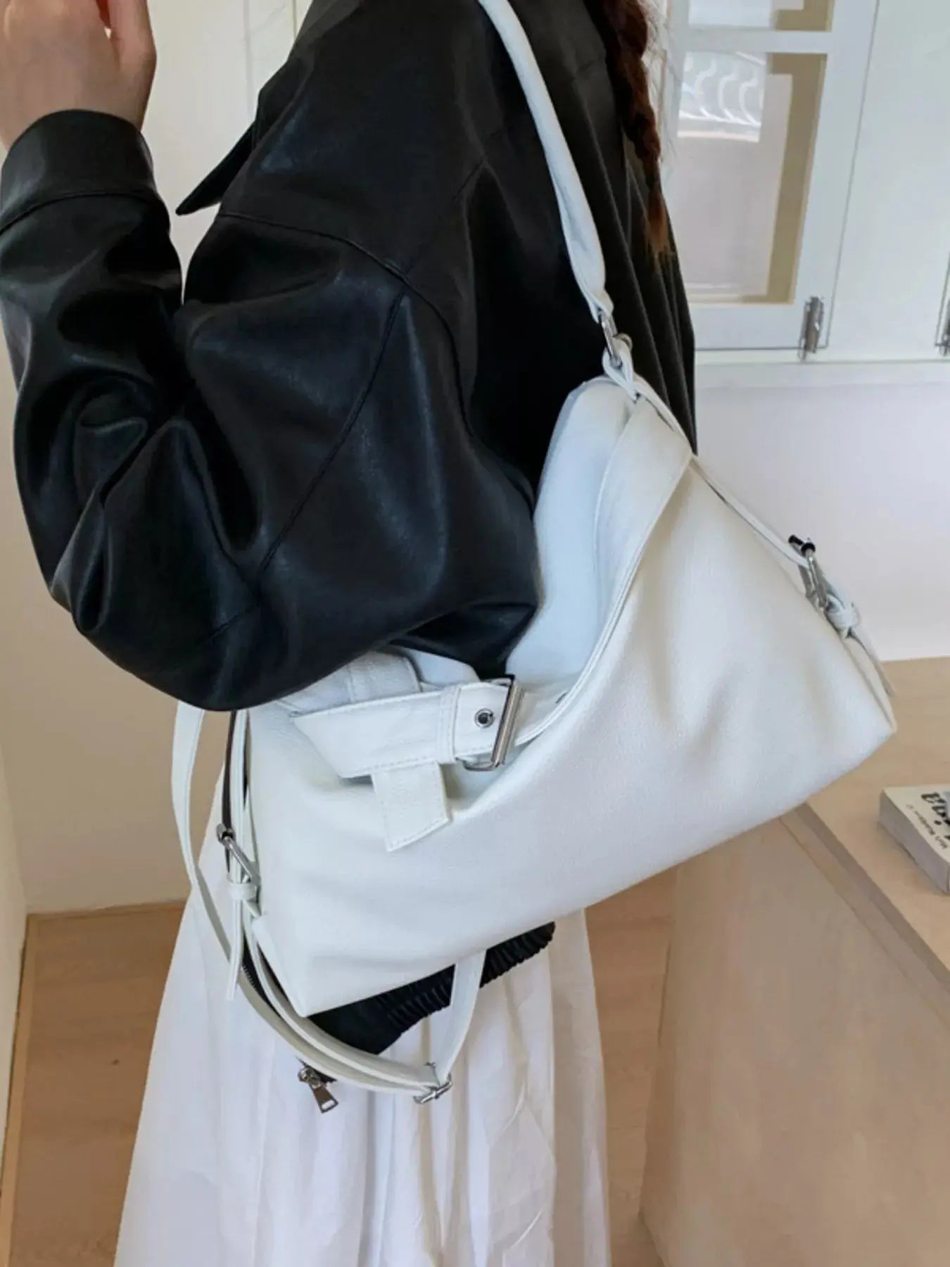 Decor Buckle Leather Shoulder Bag Simply Love