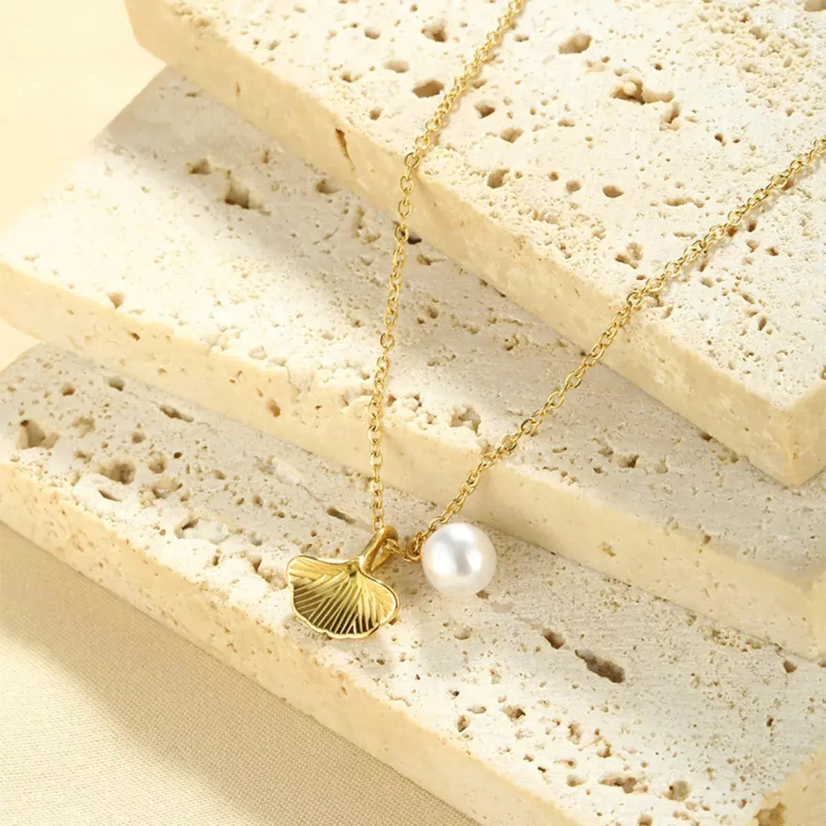 Pearl & Shell Pendant Necklace Simply Love
