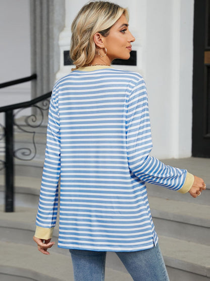 Chic striped long sleeve tee