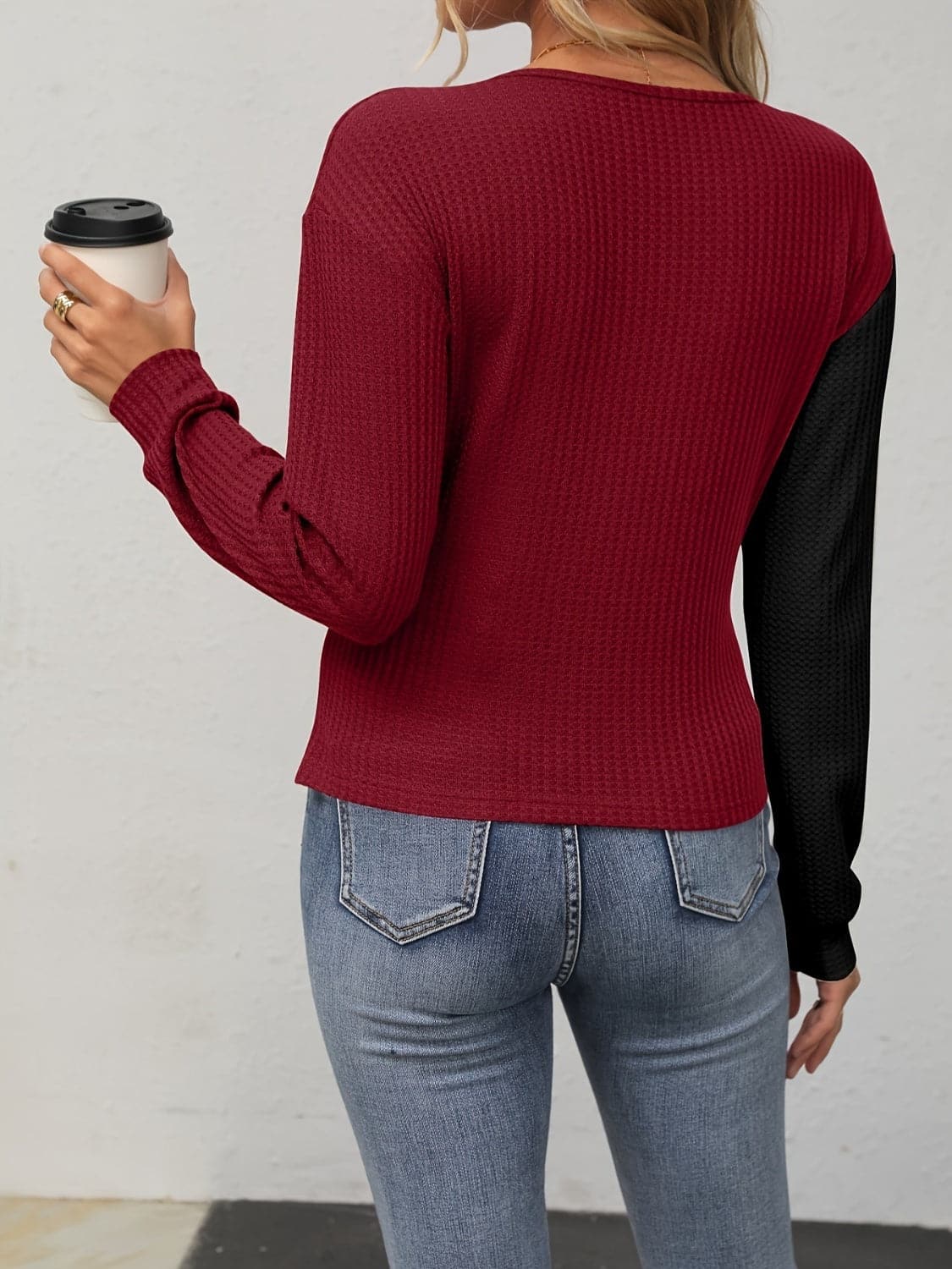 Chic surplice long sleeve top