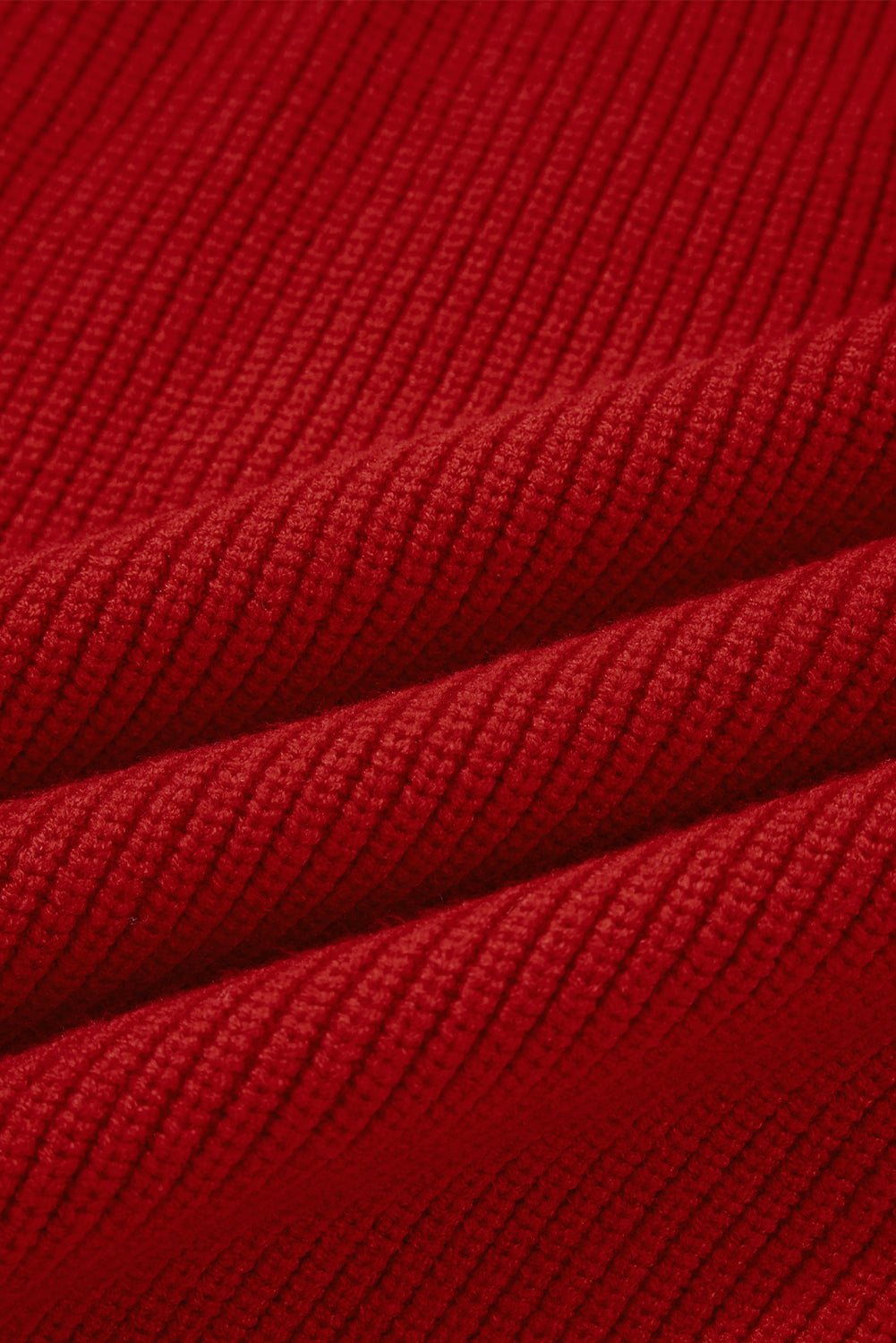 Racing Red Lantern Sleeve V Neck Knot Back Knit Sweater Dear-Lover Dropshipping