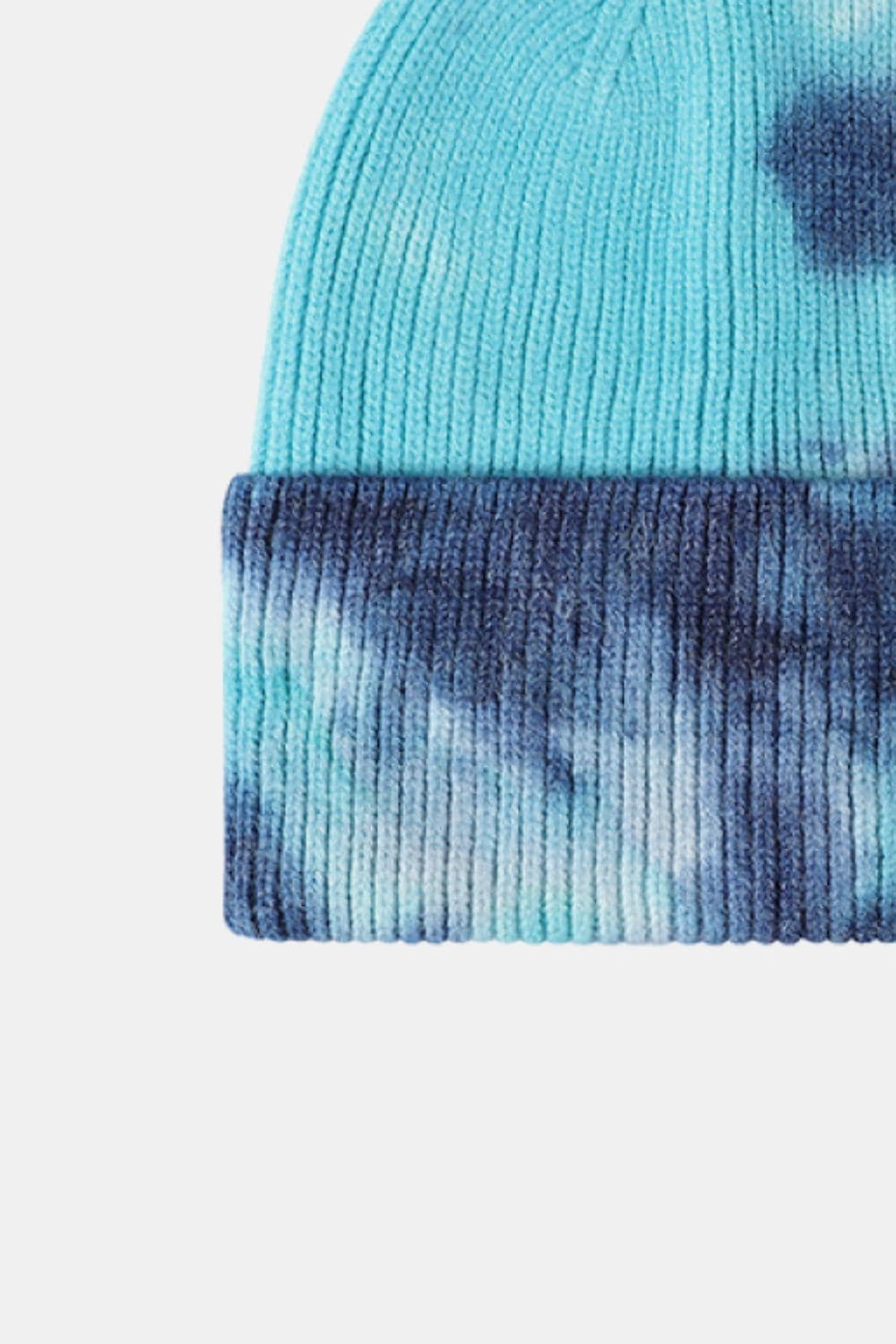 Tie-Dye Cuffed Rib-Knit Beanie Hat.