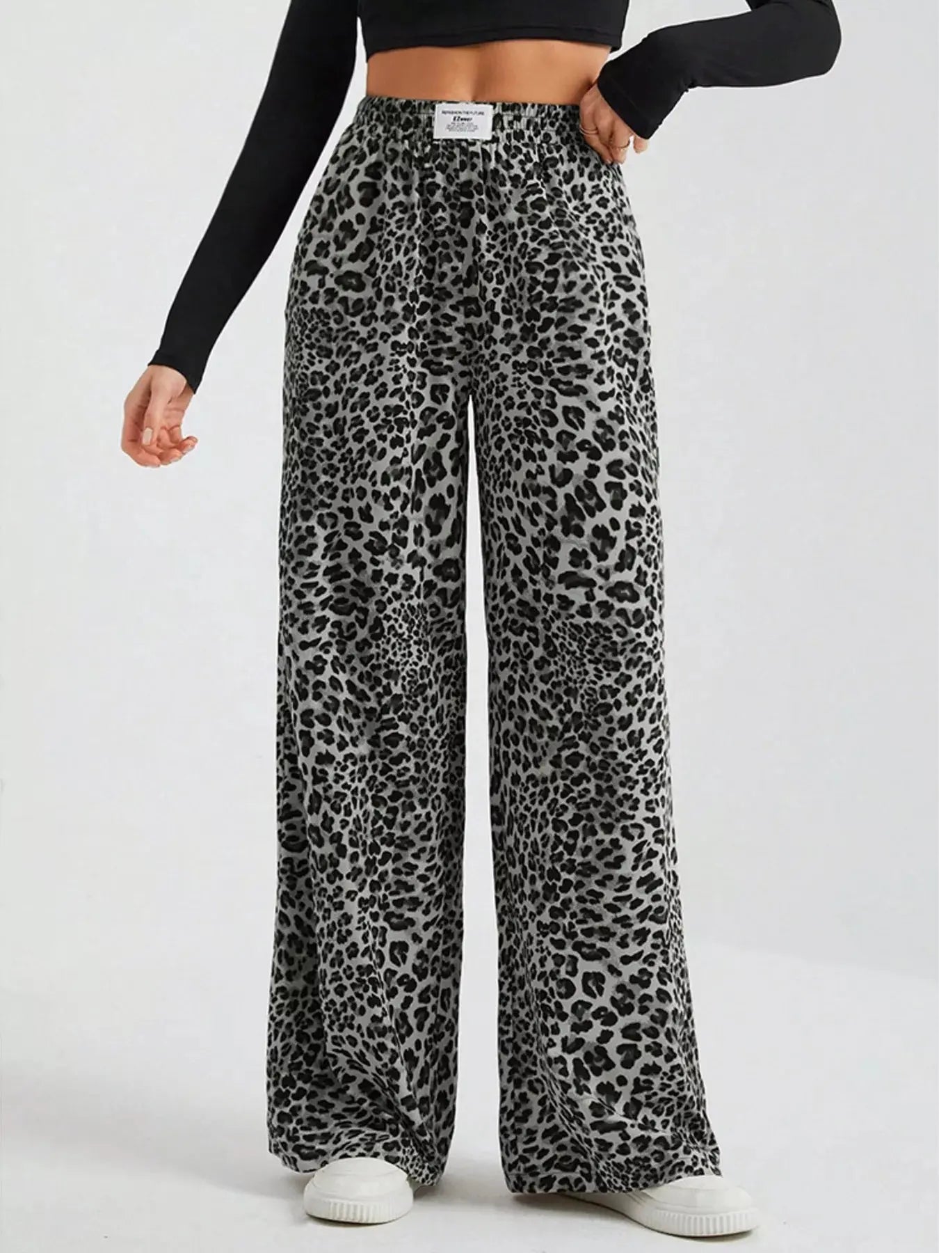 Full Size Leopard Print Wide Leg Pants Plus Size Simply Love