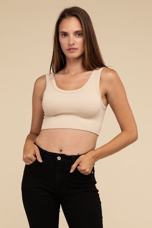 Ribbed Seamless Crop Top.