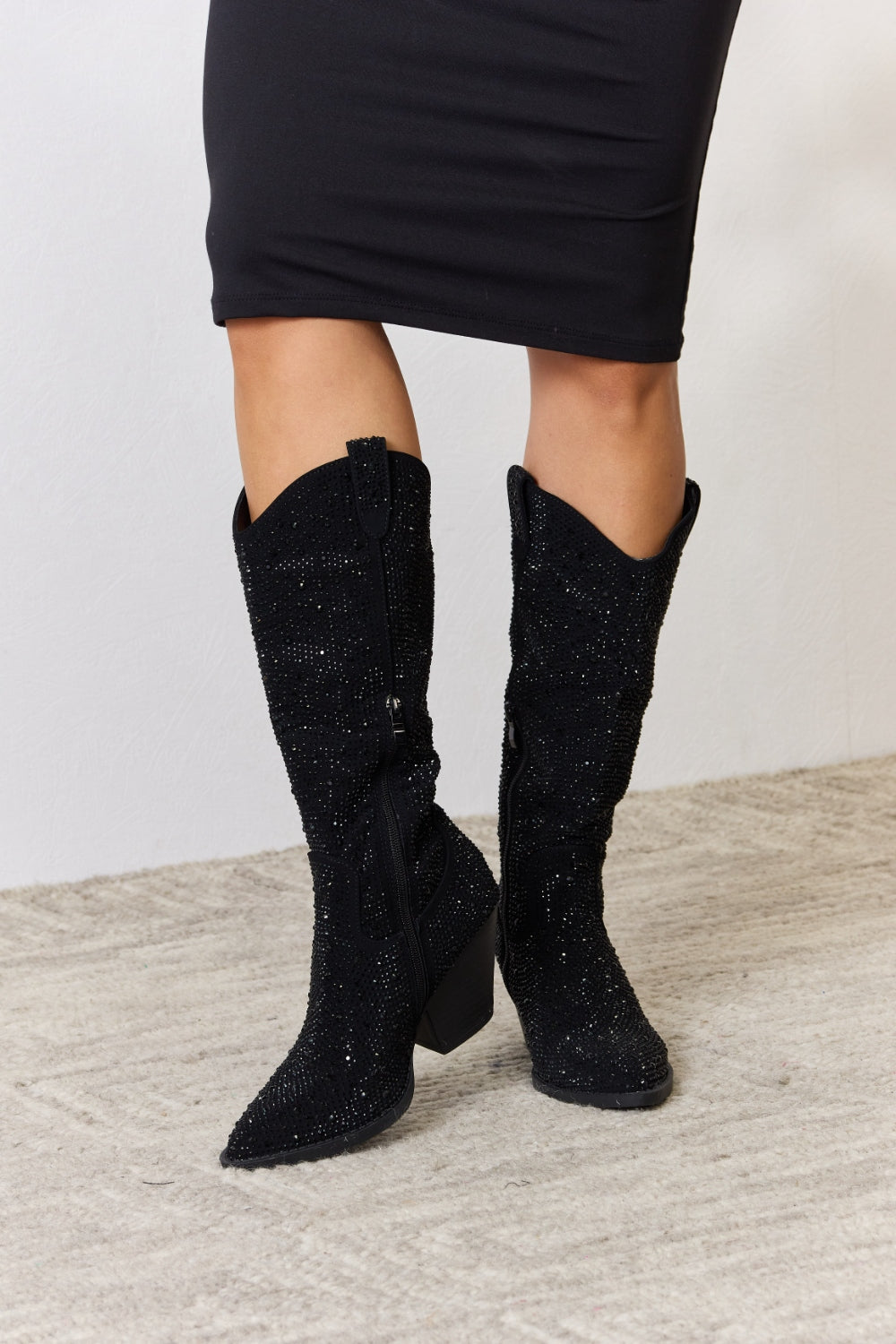 Forever Link Rhinestone Knee High Cowboy Boots Coco’s Tee Boutique