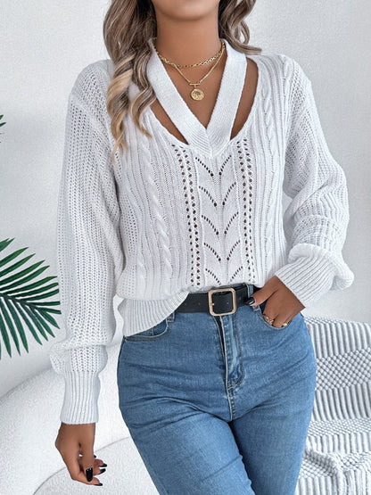 Chic v-neck long sleeve top