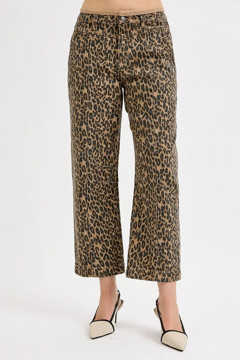Risen Full Size Mid Rise Crop Relaxed Jeans Plus Size Leopard Print - Love Salve 