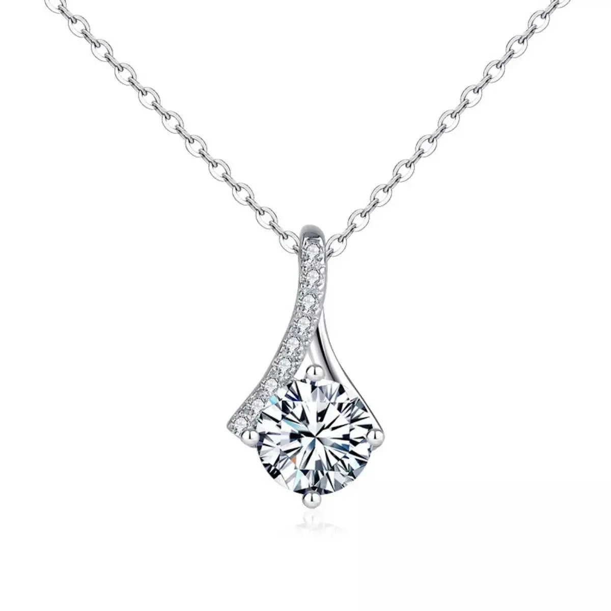 1 Carat Moissanite 925 Sterling Silver Necklace Simply Love