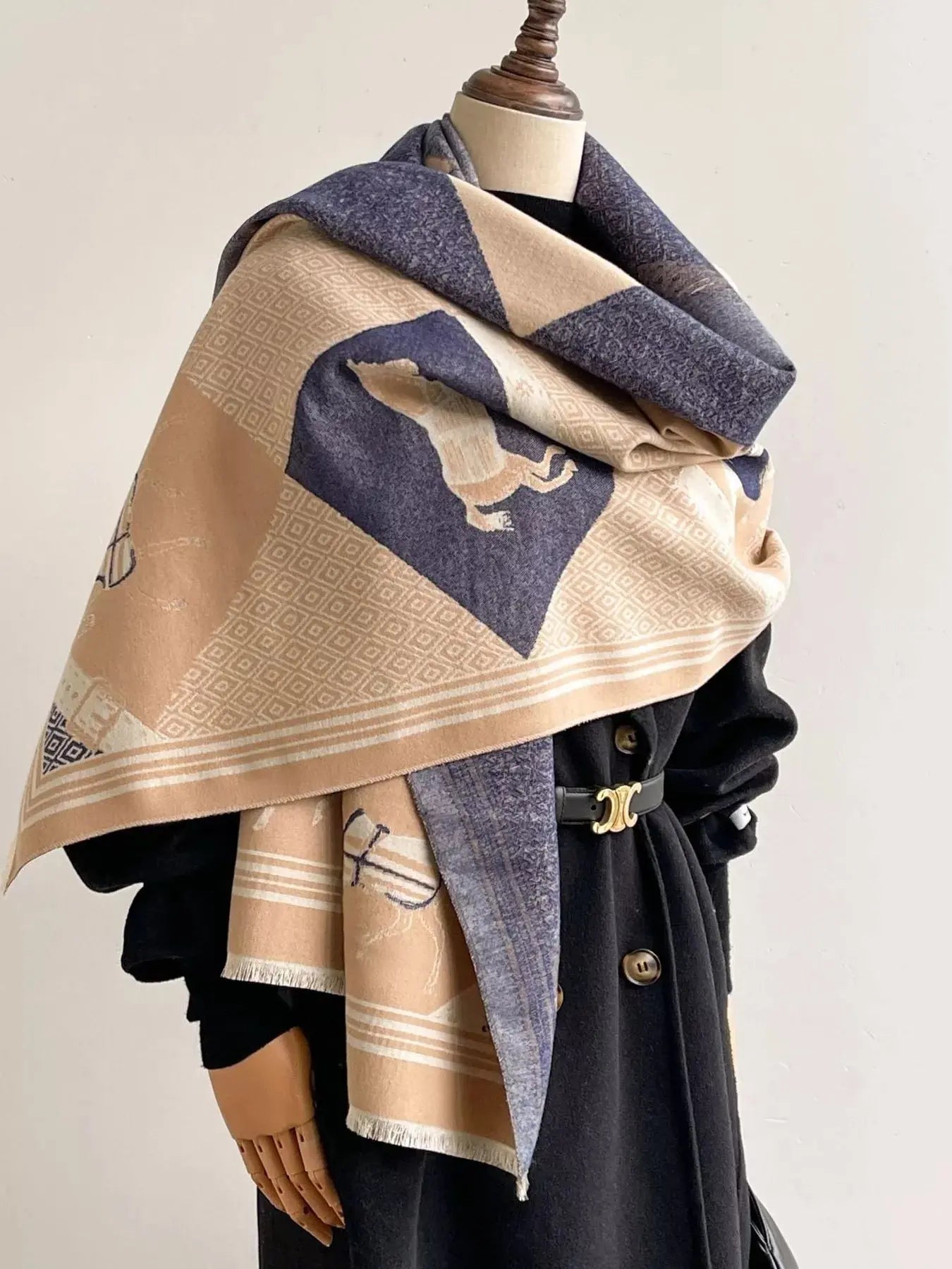 Equestrian Print Reversible Scarf Simply Love